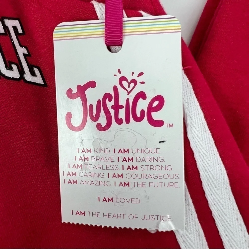 NWT JUSTICE Girl’s Side Taped Jogger Sweatpants Sz Small (7/8) Multi Color